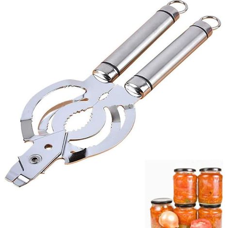 Ouvre-bocaux - Acier Inoxydable 304 - Pour Bocaux Verre et Bouteilles - Poignée Ovale - Avec Anneau de Suspension - 1 Pièce (1/5)