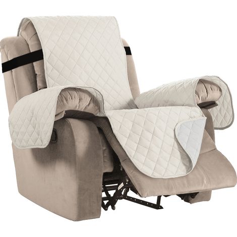 Funda impermeable para sillón reclinable, apta para sillones, butacas reclinables, fundas de sofá y sofás acolchados antideslizantes para mascotas (blanca - 21 pulgadas). (1/5)