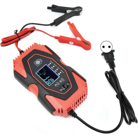 Chargeur de batterie portable intelligent avec fonction mémoire pour moto et voiture (prise 100-240 VEU). (1/5)