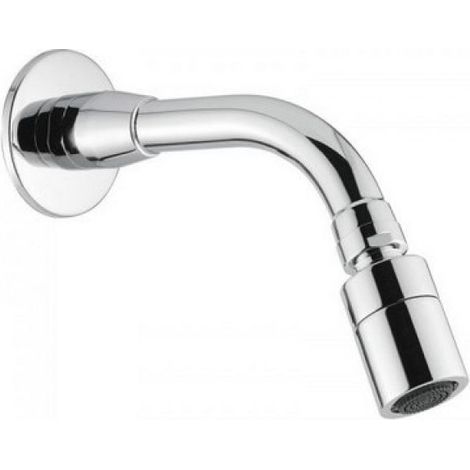 BRACCIO DOCCIA ANTIVANDALO IN TUBO CON SOFFIONE ORIENTABILE cm 16,5