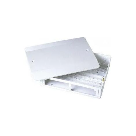 Caleffi – Coffret plastique pour collecteur 3/4 – Dimensions 500x250x90 – Entraxe 50 pour 6 circuits maximum – Pour chantiers humides (1/2)