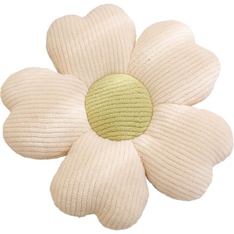 Cojín de suelo de felpa con flores, - Flores blancas y 50 cm