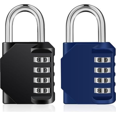 LaBlanc – Code-Vorhängeschloss für Spind, 4-stelliges Code-Vorhängeschloss für Fitnessstudio, Umkleideraum, Uni, Schulgarderobe, Fluchtspiel, Outdoor-Nummern-Vorhängeschloss für Gartenhaus (schwarz un