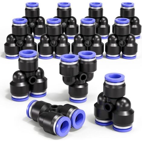 12 PCS 8mm 3 way y Separator Push - in Air Connection, 3 way Plastic Rapid release Py Air Line adaptateur (1/4)