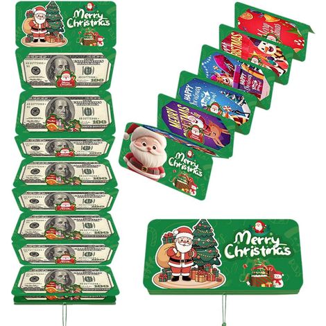Enveloppe À Argent - Pliante - Motif Père Noël - Pour Cadeaux De Noël Et Fêtes - 10 Pièces (1/5)