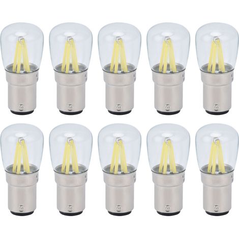 10 Ampoules LED B15D 2W 6500K Blanc Froid 24V AC/DC pour Lustre Lampe Murale Lampe de Table Lot de 10