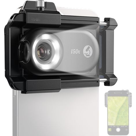Microscope portable pour téléphone portable à dégagement rapide, grossissement élevé, lentilles polarisées CPL, 12 LED, 12 modes d'éclairage réglables, 6 LED 395 nm (1/5)