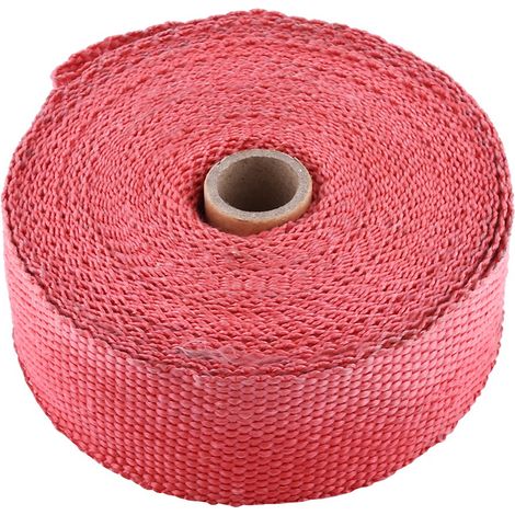 10M motos tuyau d'échappement enveloppe thermique collecteur couvre isolation rouleau ruban fibre de verre rouge