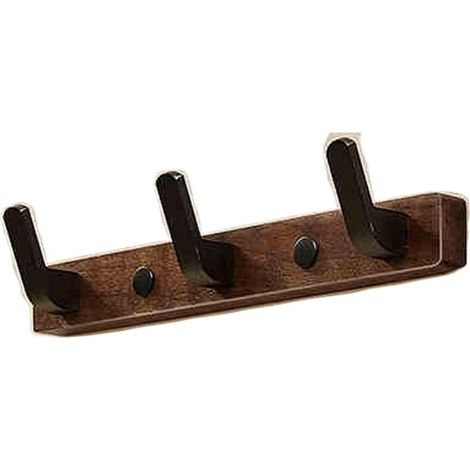 NICOLA Fine Walnut Coat Rack, Walnut Wall-Mounted Coat Rack with Three Hooks, for Bathroom, Bedroom, and Kitchen (1/5)