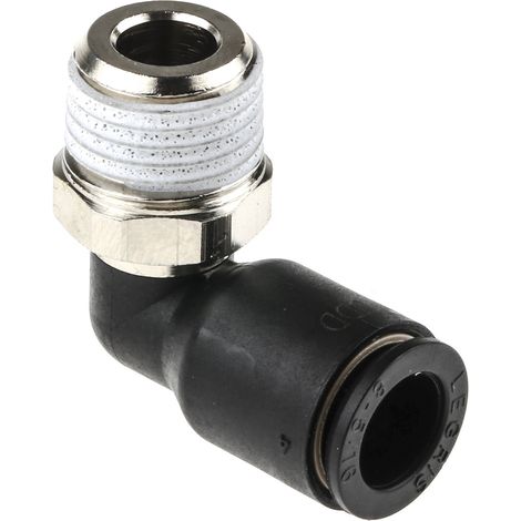 Adaptateur fileté coudé Legris LF3000 vers Enfichable, 8 mm R 1/4 Mâle ( Prix pour Paquet de 5 ) (1/3)