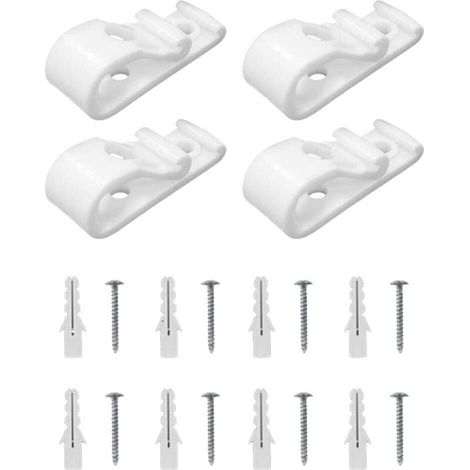 Cordon de chaînette en plastique pour store enrouleur romain, clip de sécurité enfant de type P, adapté aux stores enrouleurs romains verticaux, livré avec 8 vis et 8 poteaux en plastique (blanc). (1/4)