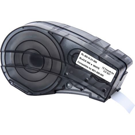 Ruban compatible Brady BMP21-LAB BMP21-PLUS - Etiquette vinyle M21-500-595 12,7mmx6,4m Phonillico® (1/5)