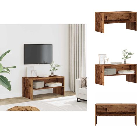 Meuble TV vieux bois 80x40x40 cm bois d'ingénierie - Meuble TV - Meubles TV - Banc TV - Buffet TV (1/5)