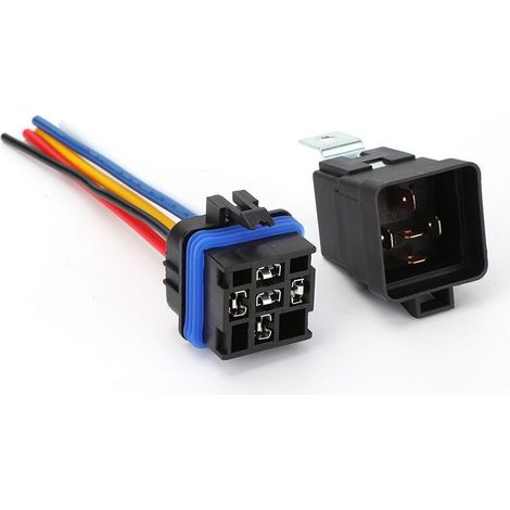 Relais de commutation automobile 12 V/24 V étanche 40 A/80 A / 4 broches / 5 broches normalement ouvert/normalement fermé 80 A / 24 V - 5 broches [Un jeu] 80 A (1/4)
