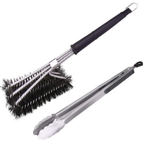 3-in-1 Grillbürsten, robuste Edelstahlborsten, für die schnelle und effektive Reinigung aller Grills (1/5)