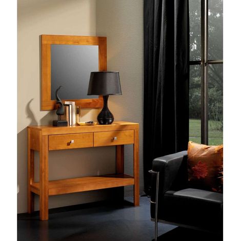 Consola recibidor 2 cajones en madera maciza 85 cm(alto)105 cm(ancho)35 cm(largo)