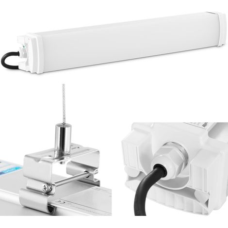 Wasserdichte, hermetische LED-Leuchte für Lagerhalle und Werkstatt, IP65, 2200 lm, 60 cm, 20 W (1/5)