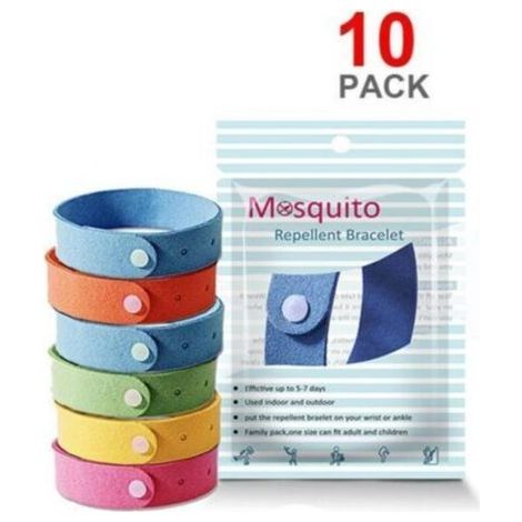 Bracelet anti moustique Idéal pour les activités en plein air Sachet de 10 bracelets en microfibre pour enfants et adultes Pratique et ludique (1/5)