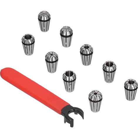 Lot de 10 pinces ER16 en acier rapide, mandrin à ressort pour fraiseuse CNC, tour et gravure (1/5)