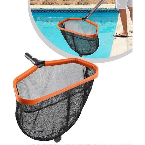 Écumoire de piscine avec sac profond, filet à feuilles de grande capacité, cadre en aluminium, convient aux piscines hors sol et enterrées. (1/5)