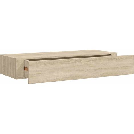 Maison Exclusive - Wandregal mit Schublade Eichen-Optik 60x23,5x1