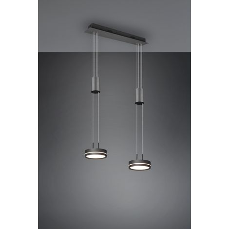 Lampadario Isola Doppio Disco Led Sospeso Franklin Antracite Trio Lighting (1/4)