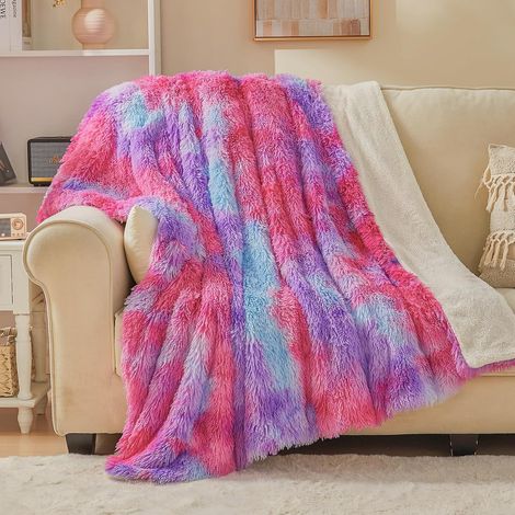 Coperta Pelliccia Sintetica Morbida Soffice Calda Rosa 130x150 cm (1/5)