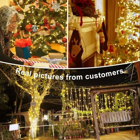 100M Guirlande Lumineuse Extérieur 1000 LED en Minurerie Lumiere Blanc Chaud, 8 Modes d'éclairage Intérieur, Décoration Lumineuse Etanche Pour Noel Mariage Anniversaire Patio pergola Chambre (1/5)