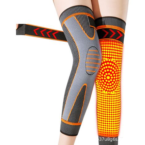 Manchon de compression long pour genou LELEBEAR Athletikco Ultra - Genouillère de sport ajustée, protection articulaire pour jambe, homme et femme, taille unique, noir (1/5)