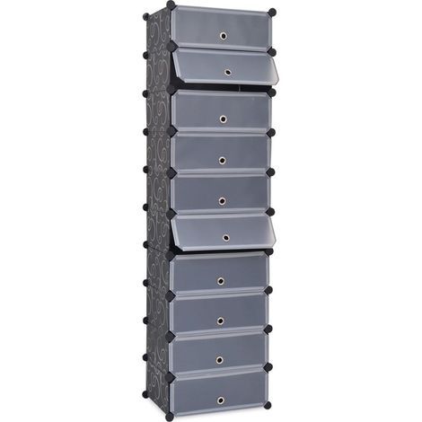 Armoire à chaussures avec 10 compartiments Noir (1/5)