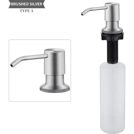 (A Brushed) Solution désinfectante pour les mains, gel douche, shampoing, savon liquide en flacon-poussoir, distributeur de savon pour salle de bain et toilettes d'hôtel (1/5)