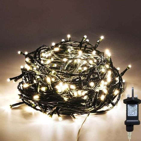 100/200/300/400 LED String Lights, 8 Modes Timer Fairy Lights for Bedroom, Plug in, Warm White, Outdoor, Garden, Mains Powered, Waterproof, Christmas for Parties (100 MUMU