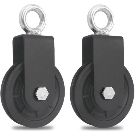 BUNTHAUS 2 pièces 90 MM Poulie pour Cable-Poulie de Fitness-Accessoire de Bricolage Poulie de Levage pour Câble Métallique Corde-Charge 160 kg (1/5)
