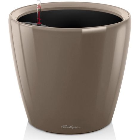Lechuza Set completo Vaso Classico Premium 35, Colore tortora lucido