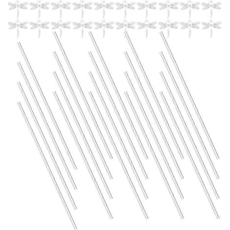 Tuteurs pour plantes de jardin en acrylique transparent avec pinces pour orchidées (lot de 40) (1/5)