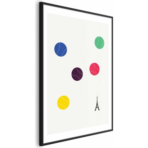 Poster – Eiffelturm und bunte Tennisbälle (1/4)