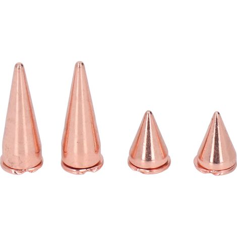 20 rivets coniques punk 7x10mm/7x20mm, vis et rivets en métal plaqué or rose, adaptés à la confection de vêtements et de sacs. (1/5)