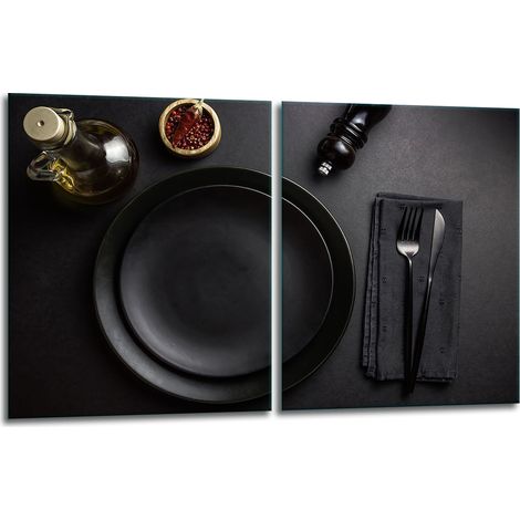2 plaques de protection en verre pour cuisinière 40x52 (1/5)