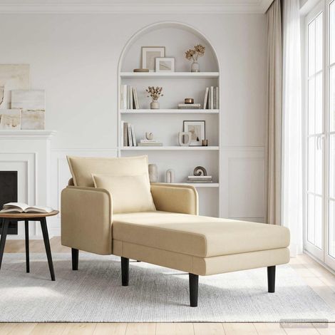 vidaXL Chaise longue de gran tamaño Verde grisáceo Tela de pana (1/5)