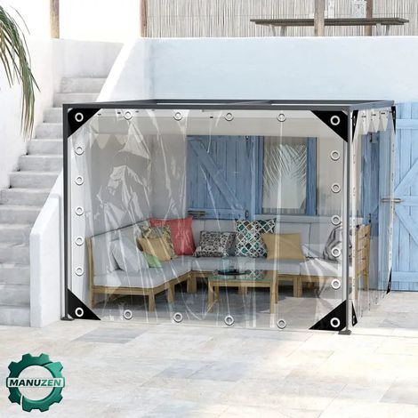 Manuzen - Bâche PVC transparente imperméable pour véranda extérieure — 2x3m (1/5)