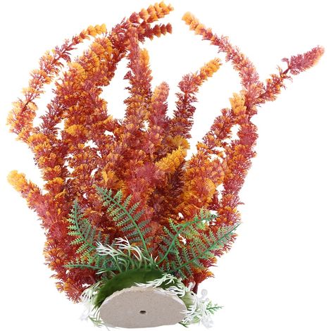 Nouvelle plante aquatique artificielle, herbe vive, décoration pour aquarium (orange)