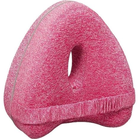 Coussin de soutien pour jambes - Oreiller orthopédique 24x14x24 cm - Réduit douleurs et tensions - Maintient une posture correcte - Femmes enceintes -Rose (1/5)
