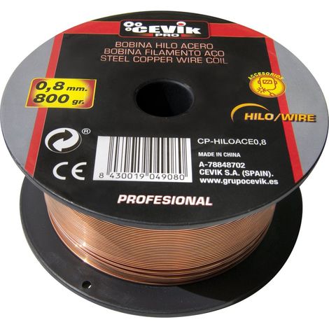BOBINA DE HILO ACERO 0,8 800GR CEVIK PRO CP-HILOACE0,8