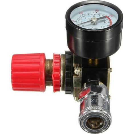 Pressostat Compresseur Air - 240 V - 16 A - 12 Bar - Régulateur Pression avec Manomètre - 105 x 80 x 67 mm - 1 Pièce (1/3)