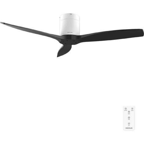 Cecotec Ventilador de Techo con Mando a Distancia de 52" EnergySilence Aero 5400 Classic White&Black. Motor DC 40W, 3 Aspas
