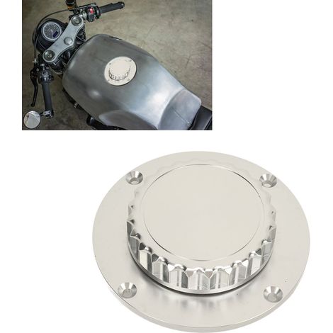 Tankdeckel aus Aluminium, kompatibel mit BMW K-Serie K1 K75 K100 K1100 RS/RT/S/C/LT, silberfarben. (1/5)