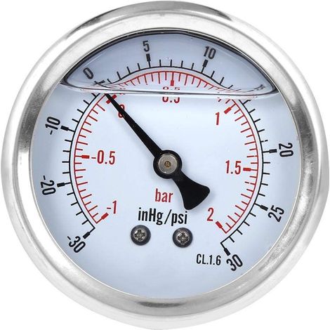 Vacuum Pressure Gauge 1/4BSP 2bar Y60 Axial Radial Brass Fitting for Pressure Measurement Mining Industry (1/5)