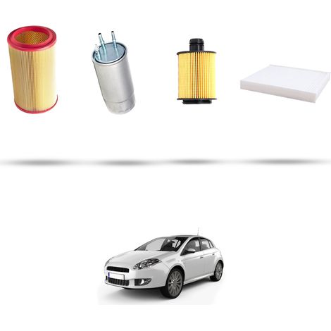 Kit tagliando 4 filtri compatibile con Fiat Bravo II 1.6 MJT 16v 88kw dal 2008
