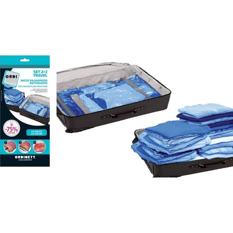 Custodia Sacchetti Sottovuoto Salvaspazio Travel 2 Medium + 2 Large Ordinett