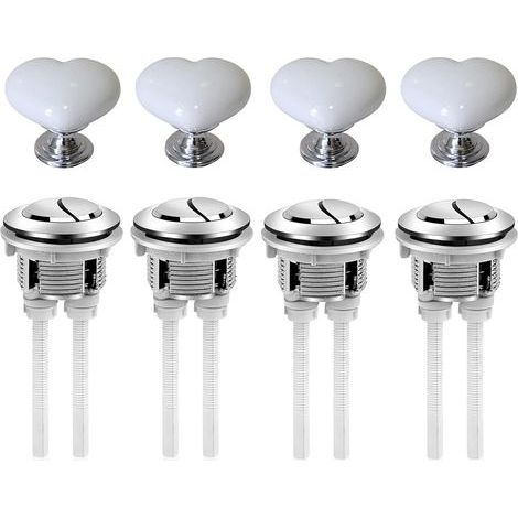 Remplacement du bouton de rinçage de toilette de 4 PCS, bouton poussoir de rinçage double de 38mm pour réservoir de citerne de toilette (1/5)